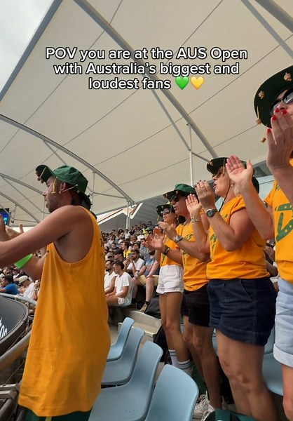 Cheering for Tennis Fans at the Australian Open