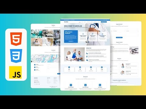 Responsive Medical Website Design Using HTML , CSS & JavaScript With Free Source Code