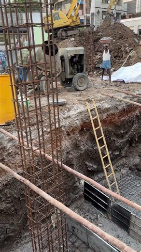 Planted 25mm IRON pillars for foundation#realestate #construction