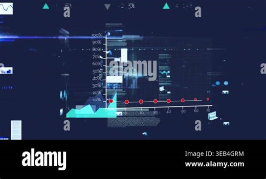Animation of screens with data processing and light spot against blue background. Computer interface and business technology concept Stock Video Footage - Alamy