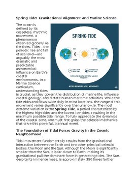 Spring Tide in Marine Science Sub-Plan Classwork Homework