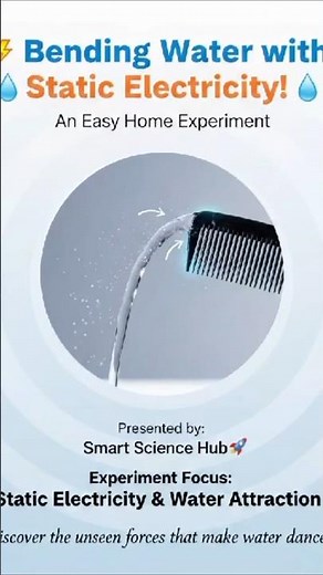 “Bend Water Like Magic! ⚡💧 Static Electricity Experiment at Home”