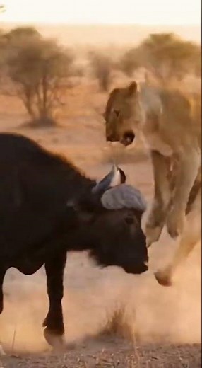 Lion vs Bison Fight | Powerful Lion Attacks Giant Bison | Real Wildlife Documentary#LionVsBison#Wild