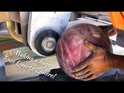 How We Make Showpiece Rose Quartz Spheres in Madagascar!