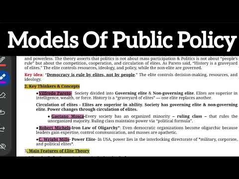 Elite Theory Explained 🔥 | Public Policy Model | Hindi + English | Semester 6 | Part 1| #du #viral 