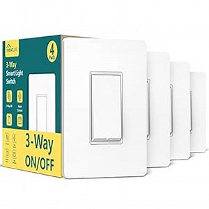 TREATLIFE 3 Way Smart Switch 4 Pack, 2.4GHz WiFi Smart Light Switch 3 Way, Works with Alexa, Google Home and SmartThings, Remote Control, FCC, Schedule, Neutral Wire Required