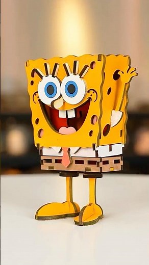 From Flat Wood to 3D SpongeBob: Full Laser Cutting & Assembly Process