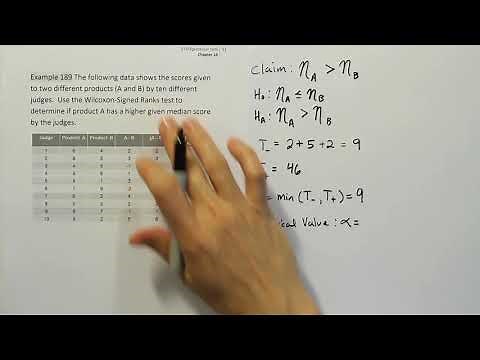 Performing a Wilcoxon Signed-Ranks Test in Nonparametric Statistics, Example 189