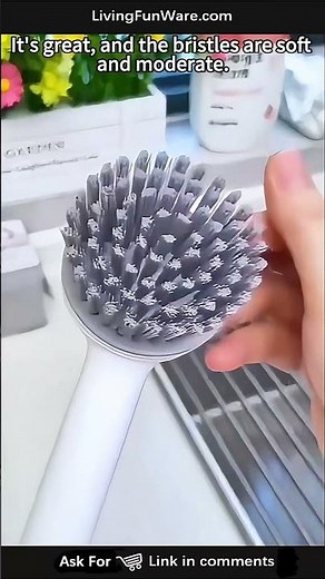 Rotating long‑handle brush—scrub pots without dirtying your hands, with minimal effort