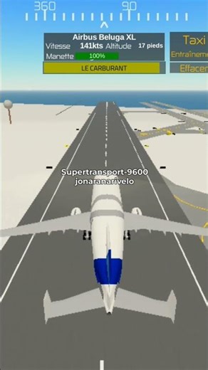 Airbus Beluga décollage dans Roblox PTFS