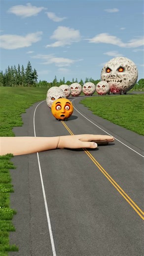 BeamNG.Drive: Big & Small Moon Cars vs Giant Hand Slap