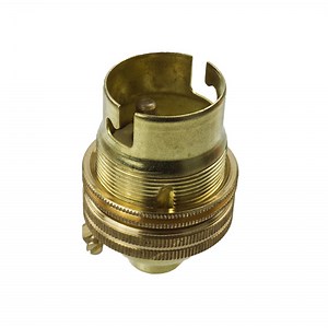 BC | B22 | Bayonet Cap Brass Un-Switched Lampholder 10mm Entry