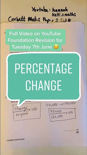 A bit of last night’s LIVE 🙌🏻 #percentagechange #foundationmaths #mathspaper2 #gcse #gcses2022 #fyp