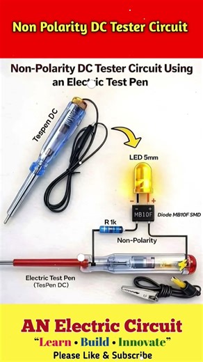 Non-Polarity DC Tester Circuit Using an Electric Test Pen | #trending #viral #shorts