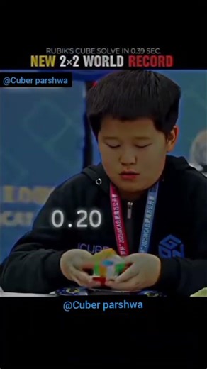 New World Record 2×2 Rubik's Cube Solve In 0.39 Sec. Eden Ye #rubikscube #viral #trending #shorts