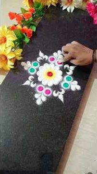 एकदम सोपी झटपट होणारी सुंदर रांगोळी#simplerangoli#easyrangoli #muggulu#kolam#रांगोळी
