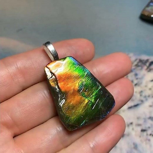 Healing Ammolite Pendant Ammonite Fossil – Natural Chakra Energy Gemstone Loose Beads Jewelries