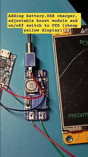 adding battery, USB charger, voltage booster and on/off switch to CYD (Cheap yellow display)