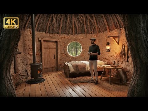 Living Inside a Massive Tree Trunk | Secret Survival Shelter | Bushcraft Survival | Primitive Living
