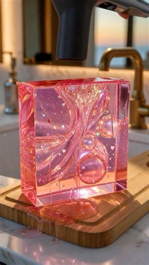 Hot Pink Barbie Glam Soap ASMR ✨ Slice, Melt & Scoop💁🏼‍♀️