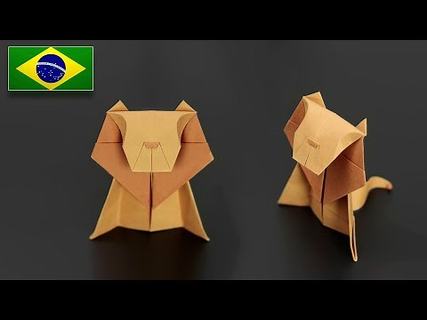 Como fazer um LEÃO de papel - Tutorial de Origami PT-BR