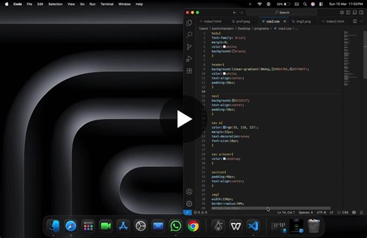 #codsoft #webdevelopment #html #css #portfoliowebsite #learningjourney #engineeringstudent #frontenddevelopment | Kavin Chandar