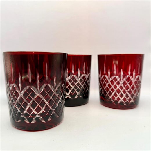 Ruby Double Old Fashioned Triumph Glassware - Imperial Estate Crystal - Etsy