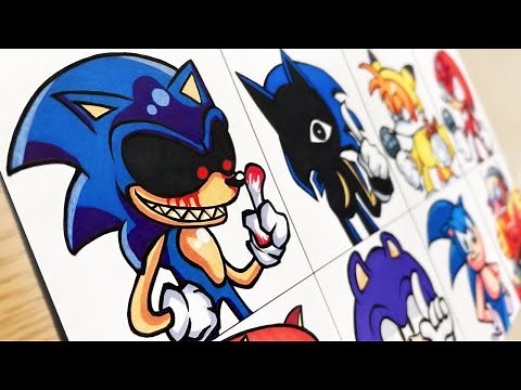 Drawing FRIDAY NIGHT FUNKIN'-Sonic.EXE & Tail's Halloween/Cyclops Sonic/Knuckles
