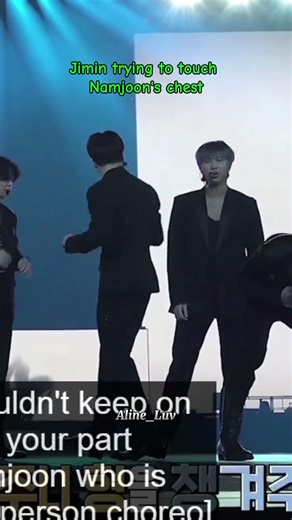 Jimin trying to touch Namjoon's chest #minimoni #bts