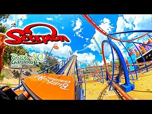 [4K] Scorpion - Looping Roller Coaster | Front Seat POV | Busch Gardens Tampa Bay