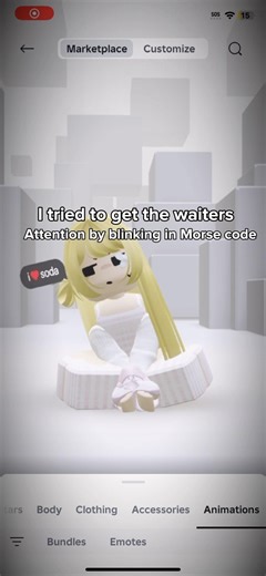 I tried to get the waiters attention by blinking in Morse code!#roblox #foryou #viral #robloxedit