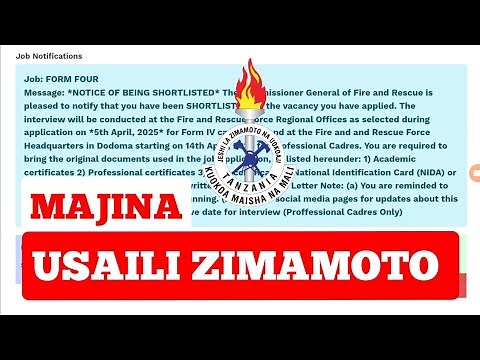 🔴 ZIMAMOTO | MAJINA YA WALIOITWA KATIKA USAILI JESHI LA ZIMAMOTO 2025