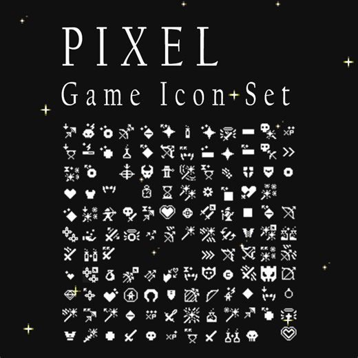 143 RPG 1-Bit Game Icons (16x16) by GingerCharacters