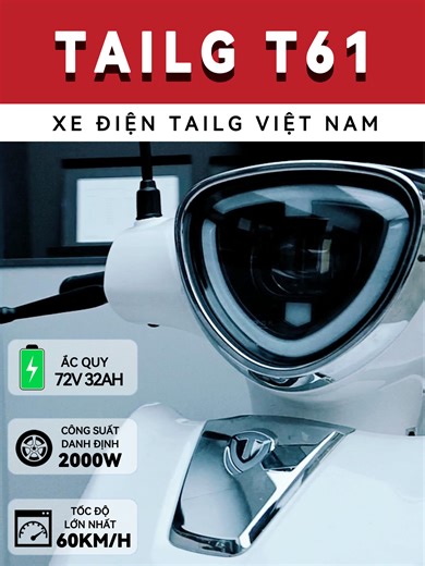 #TAILG Mỗi ngày đi làm, bạn cần một chiếc xe máy điện thật sự đáng tin cậy. Giới thiệu mẫu xe —— T61 xe máy điện tốc độ cao ✅ Ắc quy chì 72V32AH Đi được xa hơn, giảm số lần sạc ✅ Động cơ công suất cao 2000W Mạnh mẽ, leo dốc không hụt hơi ✅ Tốc độ tối đa 60KM/H Tăng hiệu suất, đi làm nhanh hơn ✅ Phanh đĩa trước và sau Phanh nhạy, an tâm hơn khi di chuyển Dù là đi làm trong thành phố Hay đi lại hằng ngày Thậm chí chạy công việc, giao hàng T61 đều dễ dàng đáp ứng. Tốc độ được đảm bảo Sức mạnh được 