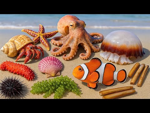 🌊 Coastal Foraging Adventure ⭐ Starfish, 🦞 Hermit Crab, 🌰 Sea Urchin, 🪼 Jellyfish, 🐙 Octopus &