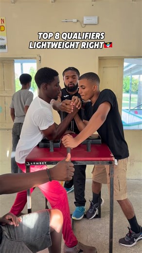 Antigua & Barbuda Armwrestling Associaton on Instagram: "Lightweights blast their way on the right arm with Nathaniel Cottam earning an explosive victory💣💥 #armwrestling"
