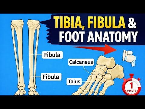 Tibia, Fibula & Foot Bones Anatomy in 1 Minute | Lower Limb Anatomy