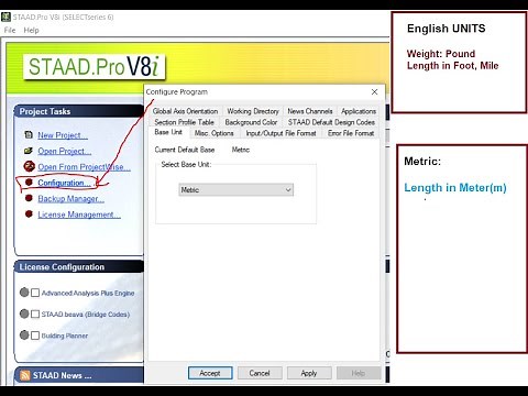 How to change the Base Unit Settings in STAAD.Pro