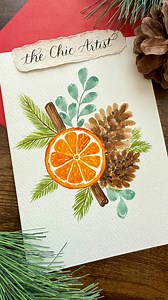 Citrus and pinecones, my favourite things to paint this holiday season (besides berries!) What brings you joy? Also, music choice for this reel ~ courtesy my little dolly who is a hardcore K Pop demon hunter 🤗 #thechicartist #watercolorart #watercolorpainting #watercolorartist #watercolorreels #artreels #artistreels #holidayart #festiveart #christmasart #winterart #watercolorwreath #holidaywreath #christmaswreath #watercolorillustration #paintingprocess #artprocess #creativecommunity #artistsof