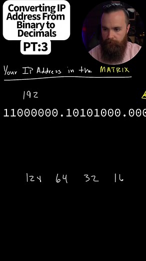 Converting IP Address from Binary to Decimals Pt 3 #subnetting #it #binary