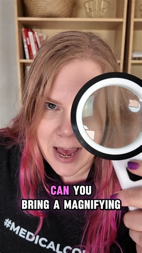 Contempo Coding on Instagram: "I get this question a lot: "Can I bring a magnifying glass to the Certified Professional Coder (CPC) exam?" The short answer is no. The testing center is very strict about what you are and are not allowed to bring. A magnifying glass is not on the list of allowed items. However, if you are concerned about seeing the text in your books or on the screen, you can bring glasses. My tip is to get a cheap pair of magnifying readers since you are allowed to bring your gla