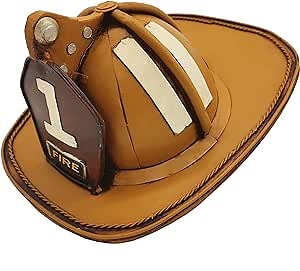 Firefighter Helmet Fire Hat Model Fireman Helmat Miniature Collectible Figurines Home Decoration Creative Gift 10'' Long