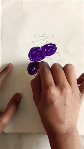 "Simple Grape Drawing for Kids | Easy Oil Pastel Art" 🍇#shorts #grape