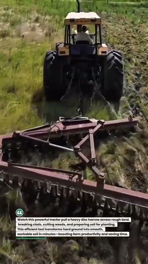 Heavy-Duty Tractor Disc Harrow Crushing Soil Fast #Farming #Tractor #AgriTech