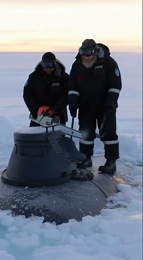 Submarine Breaks Through Arctic Ice ❄️🚢 | Powerful Polar Surfacing Moment #military #automobile