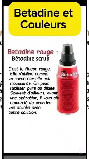 Les betadines, leurs couleurs et utilisations #infirmiere #medecine #science