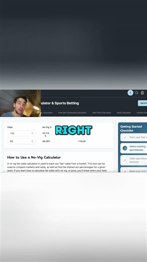 No-Vig Calculator: Sports Betting Win Probability #shorts