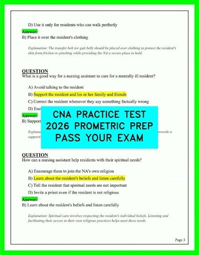 CNA PRACTICE TEST 2026 PROMETRIC PREP PASS YOUR EXAM VIDEO UPDATED PROMETRIC QUESTIONS AND ANSWERS