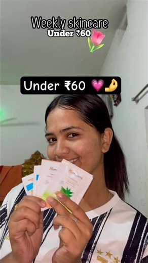 Weekly skin care routine under ₹60🤌💗 #trendingshorts #viralvideo #skincare