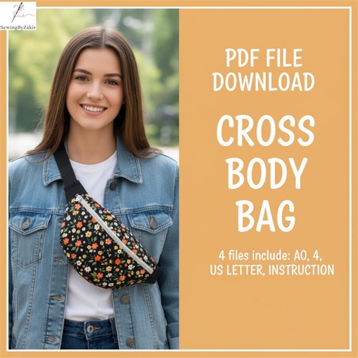 Crossbody Bag Sewing Pattern PDF | Easy Shoulder Bag Pattern | Beginner Friendly DIY Bag | A0 A4 US Letter | Step-by-step Instructions - Etsy